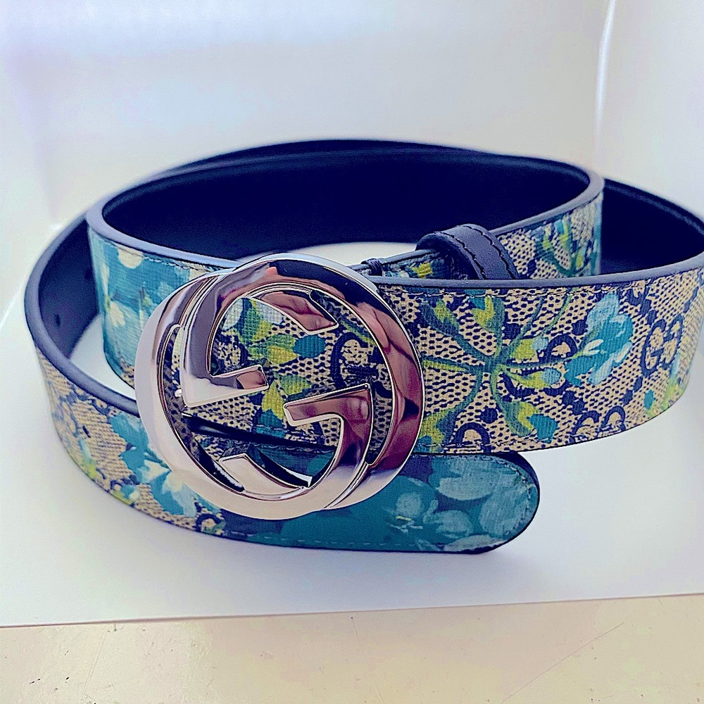 Gucci Bengal Tiger Blue Bloom and Flower Print